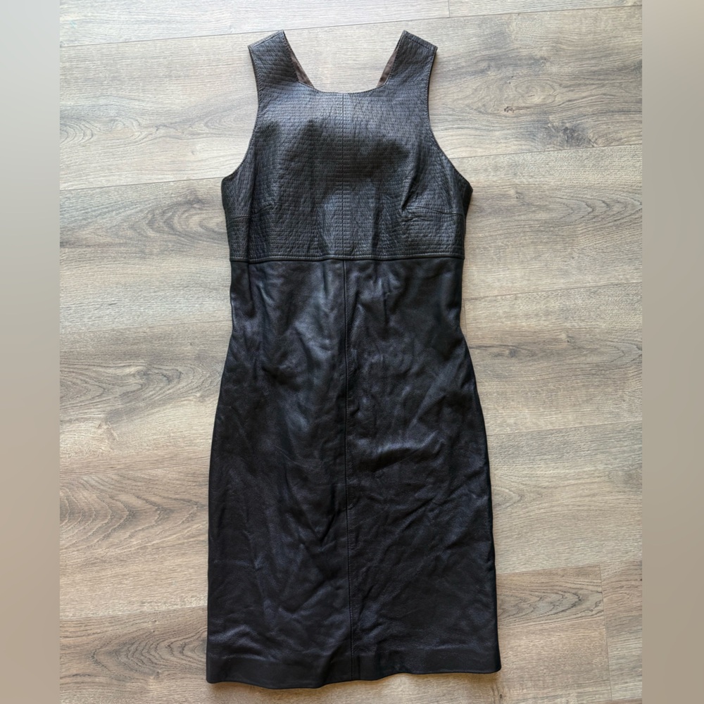 Vintage Versace Versus Leather Midi Dress Sz XS